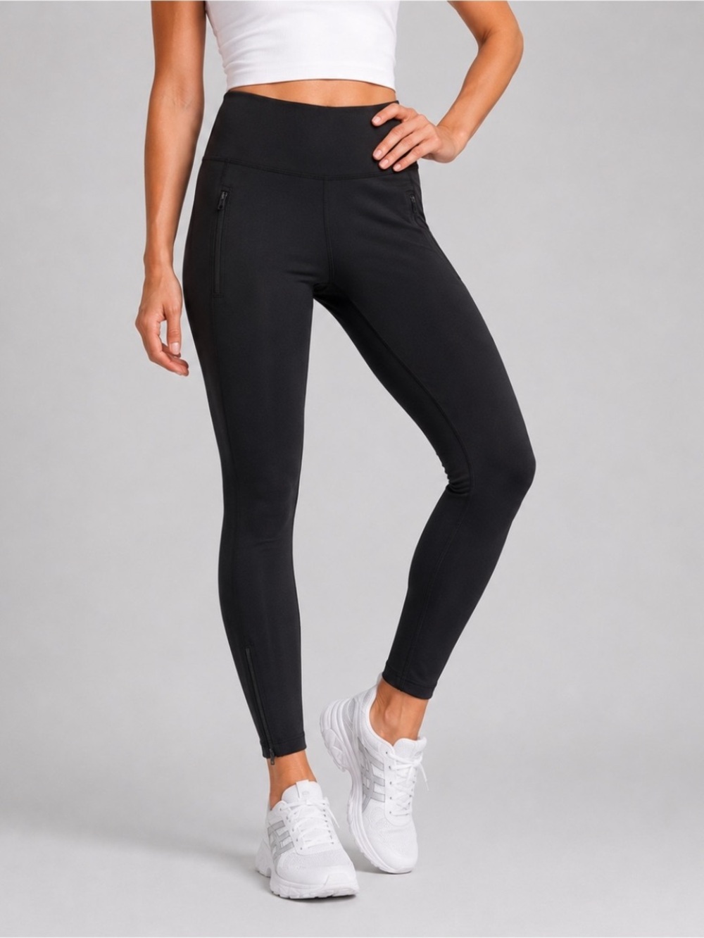 NWOT ATHLETA Headlands Hybrid Tight Pants 4 Black Zip Ankle Hiking Travel
